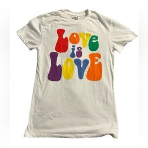 Love is Love T-shirt. Color: white. Size: S. Gently used